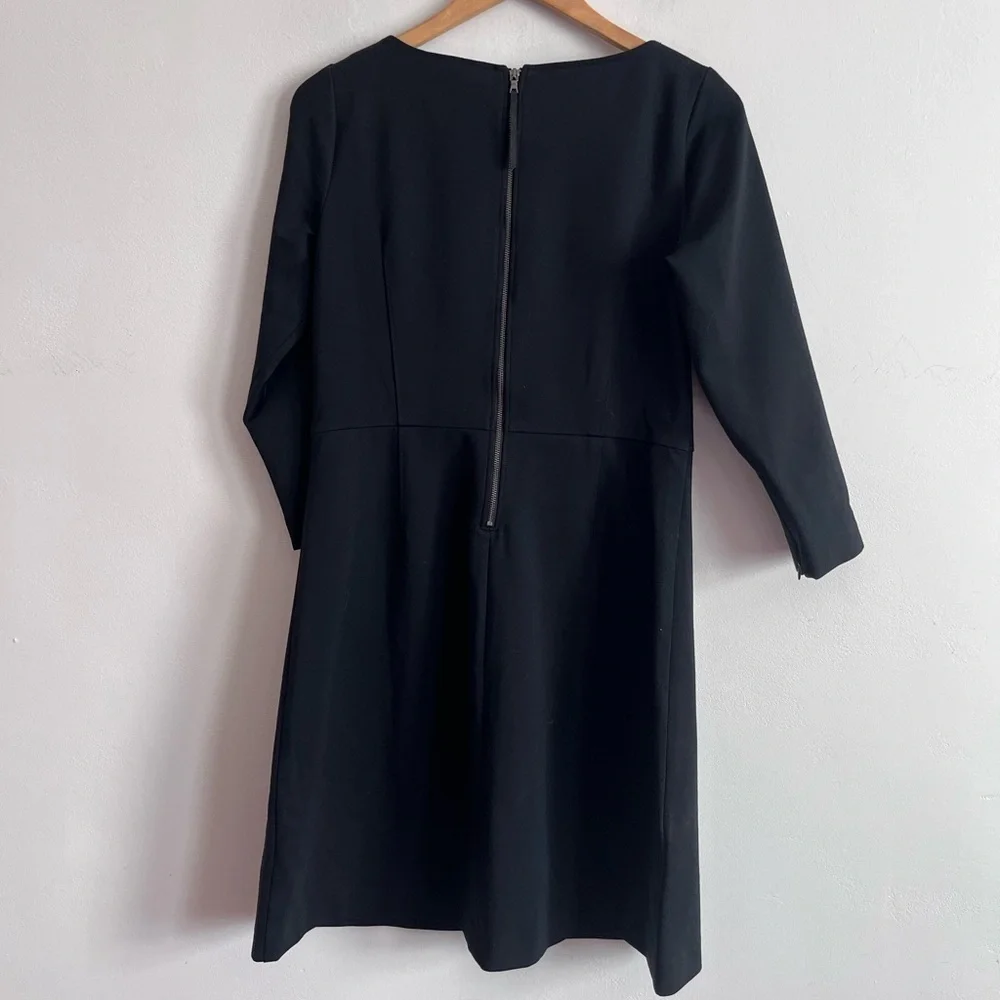 SPANX The Perfect A Line Dress Ponte Stretch 3/4 Sleeve Classic Black Size M